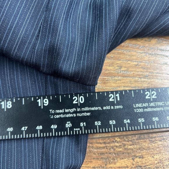 Ralph Ralph Lauren RRL Mens 40R Navy Blue Pinstripe Suit Jacket 100% Wool - Picture 7 of 13